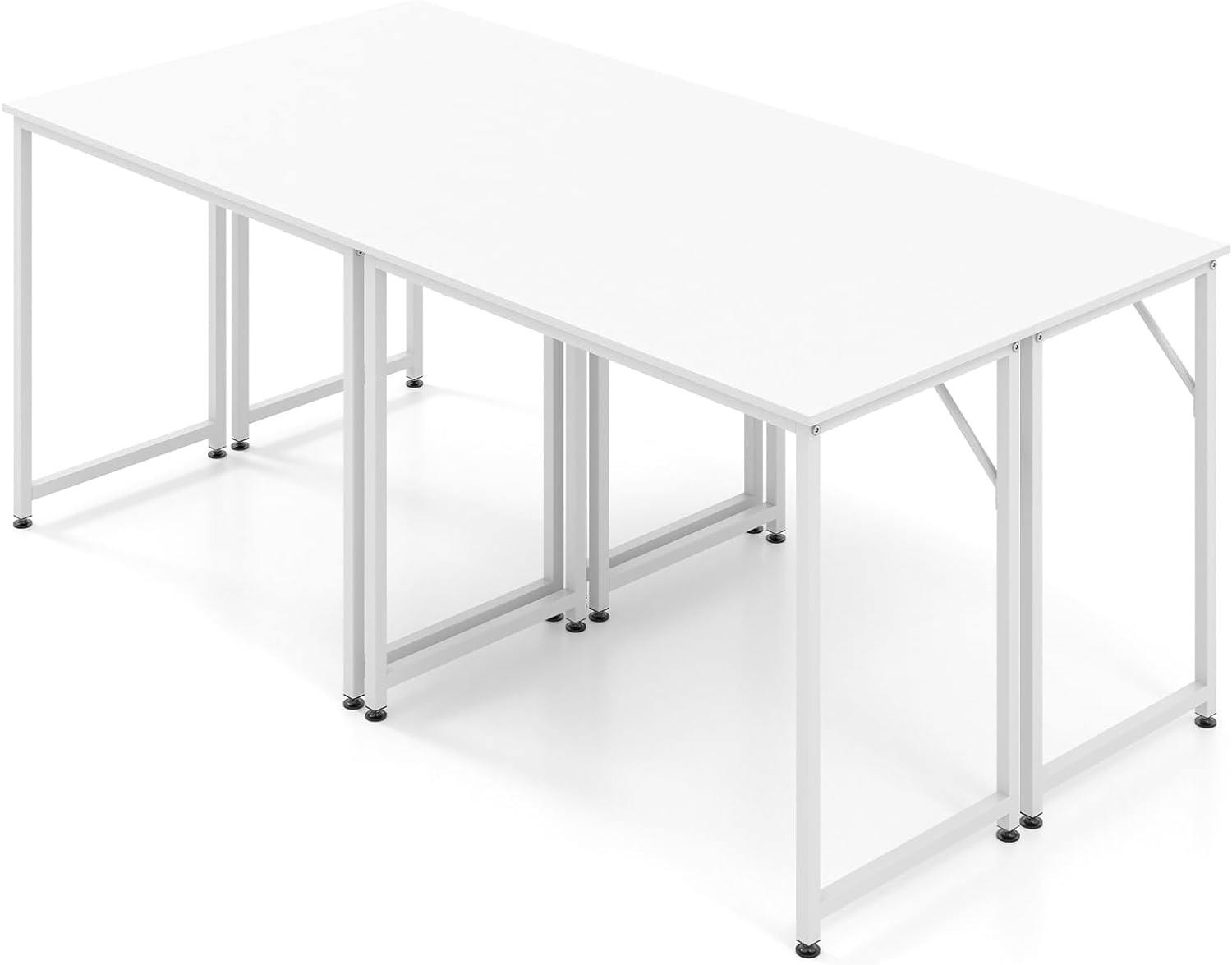 Giantex 6.5 FT Small Conference Table, 2 PCS 40" x 19.5" Rectangular Meeting Table with Heavy-Duty Metal Frame