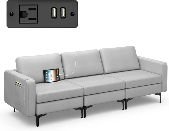 Giantex 3 Seat Sectional Sofa Couch, 94.5" L Modular Sleeper