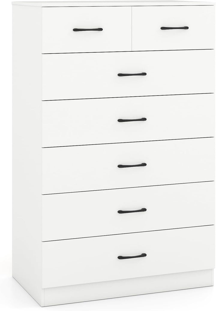 Giantex 7 Drawers Dresser for Bedroom - Wooden Chest of Drawers with Anti-toppling Device