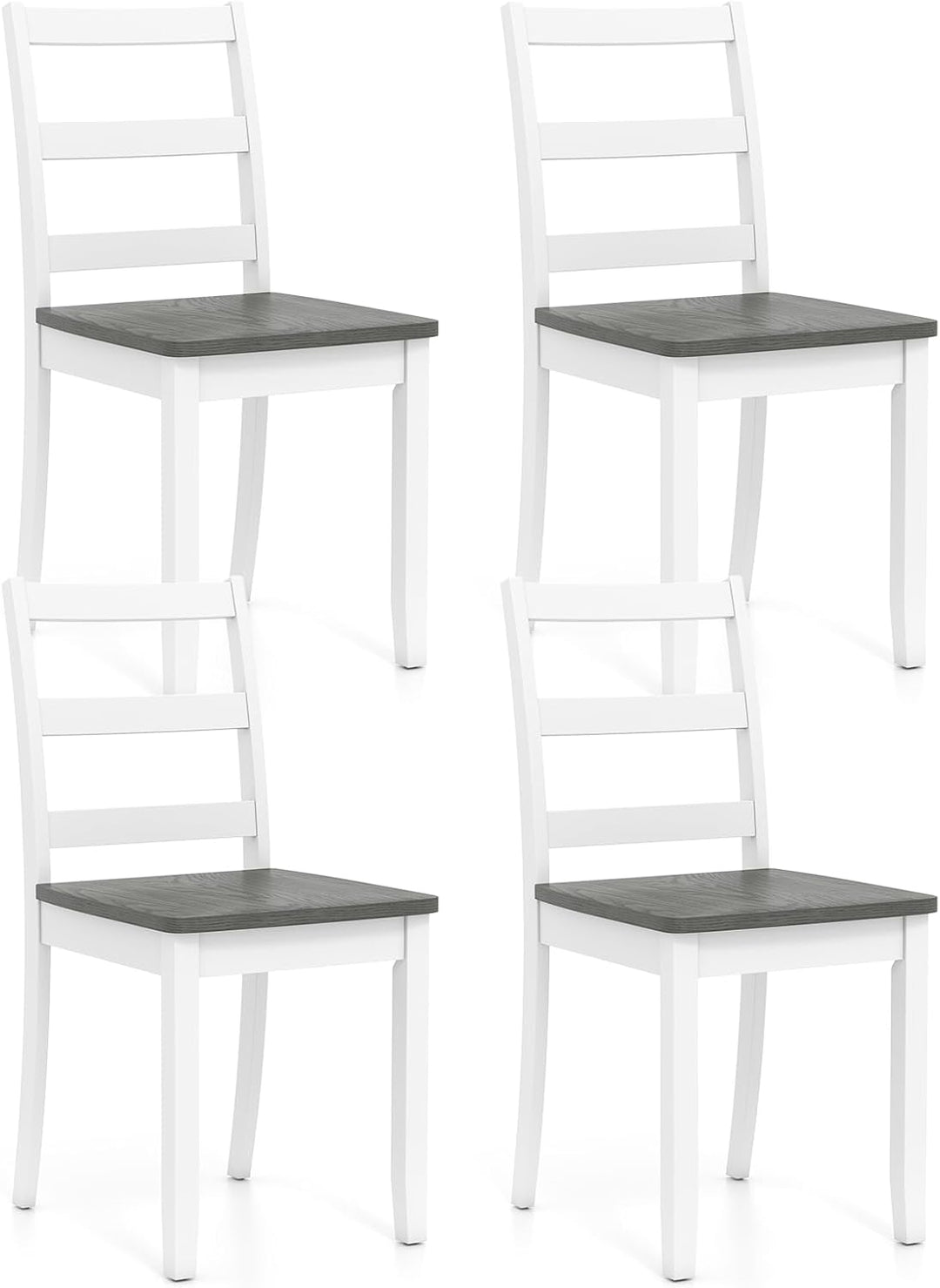 Giantex Wood Dining Chairs Set of 2/4 - Wooden Armless Kitchen Chairs with Solid Rubber Wood Legs