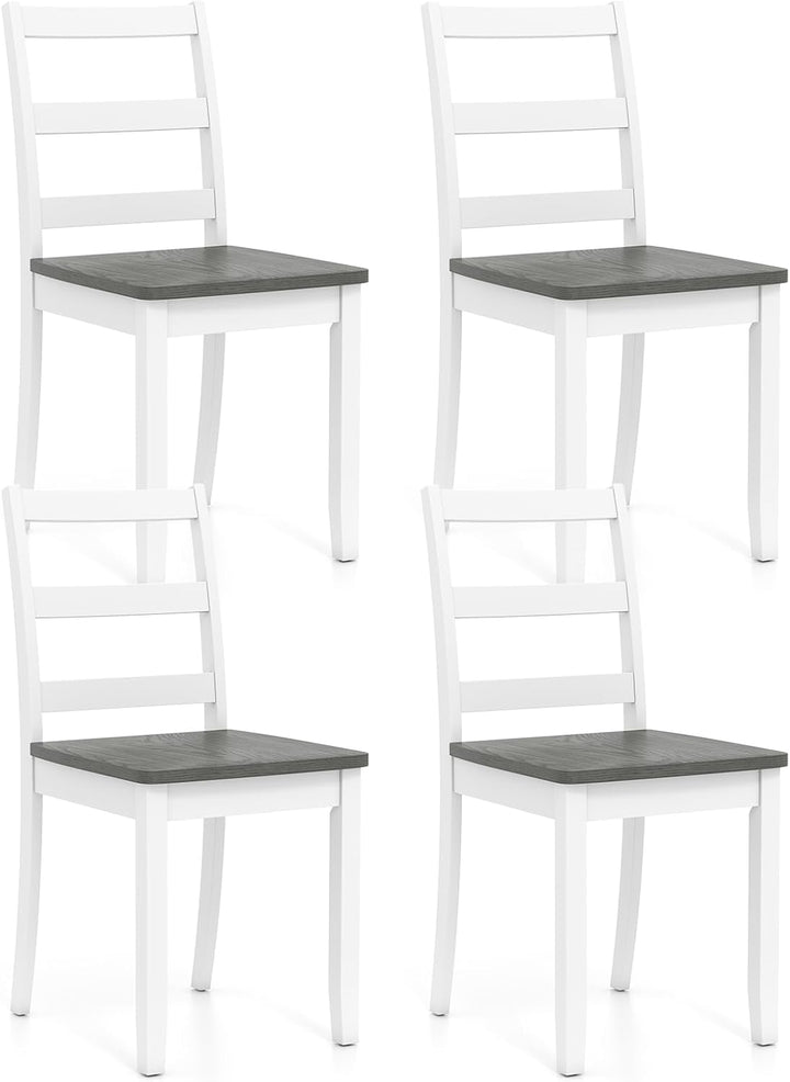 Giantex Wood Dining Chairs Set of 2/4 - Wooden Armless Kitchen Chairs with Solid Rubber Wood Legs