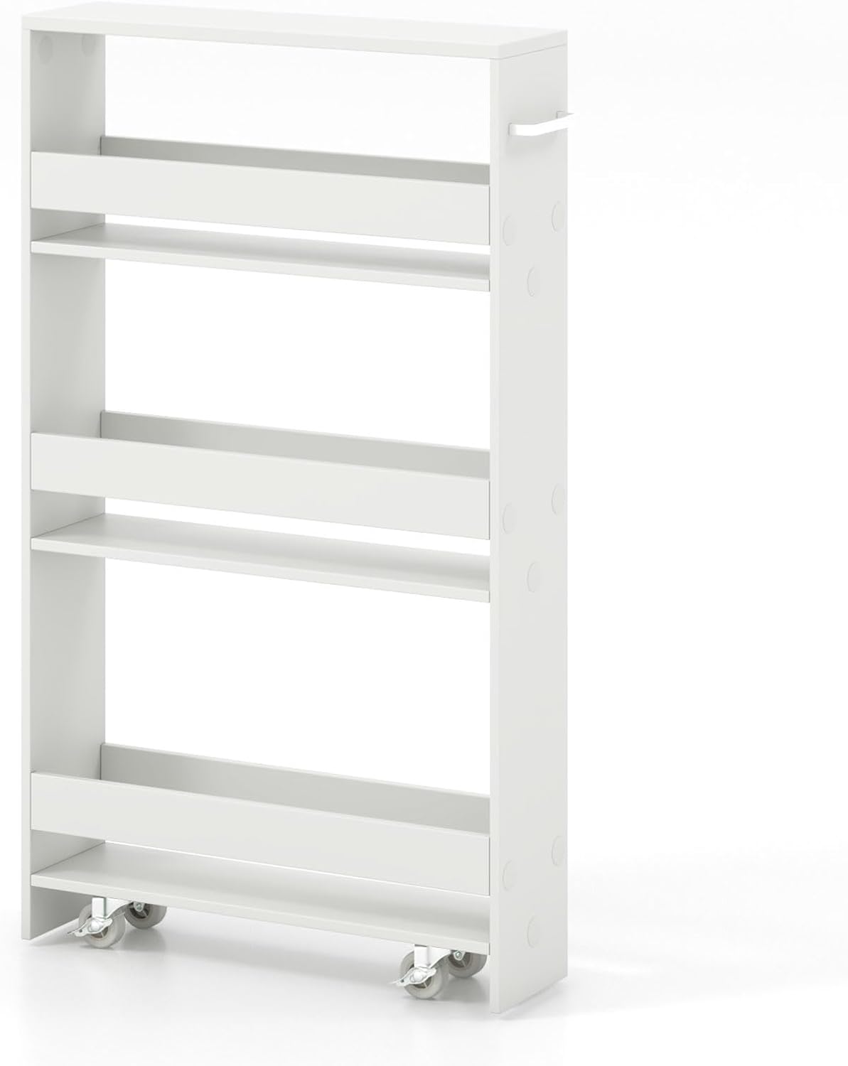 Giantex Kitchen Slim Storage Cart 4 Tier, Rolling Side Storage Cabinet w/Handle