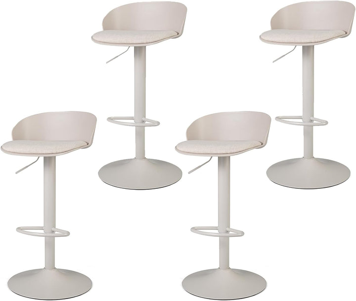 GIANTEX Swivel Bar Stools Linen Fabric Bar Chairs