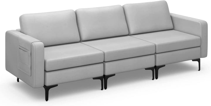 Giantex 3 Seat Sectional Sofa Couch, 94.5" L Modular Sleeper