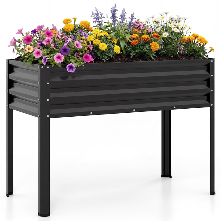 Giantex 44" x 22" x 32" Metal Large Elevated Planter Box for Vegetable Flower Fruit Herb (1/2)