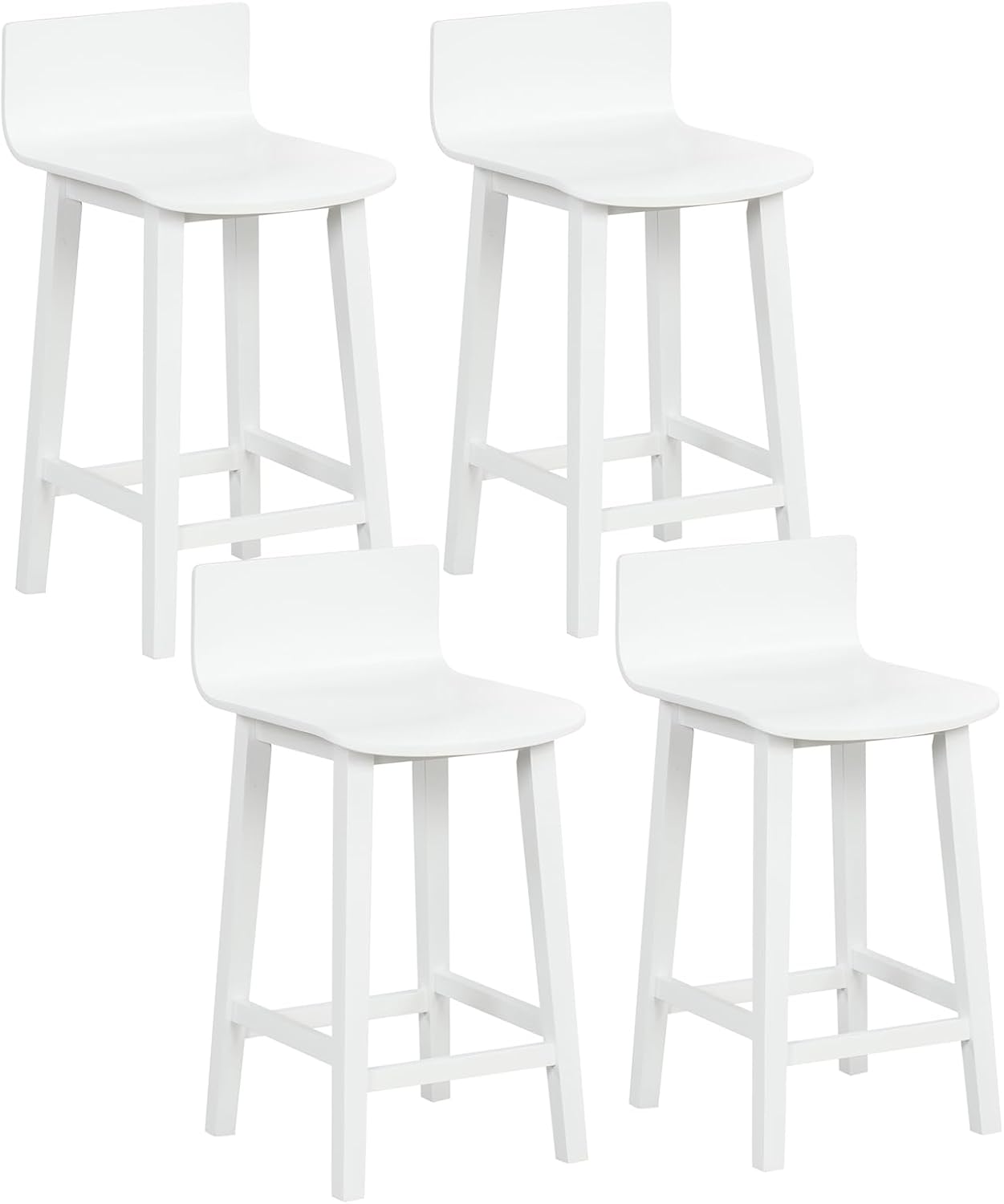 Giantex 2 or 4 Bar Stools Set with Low Back & Footrest