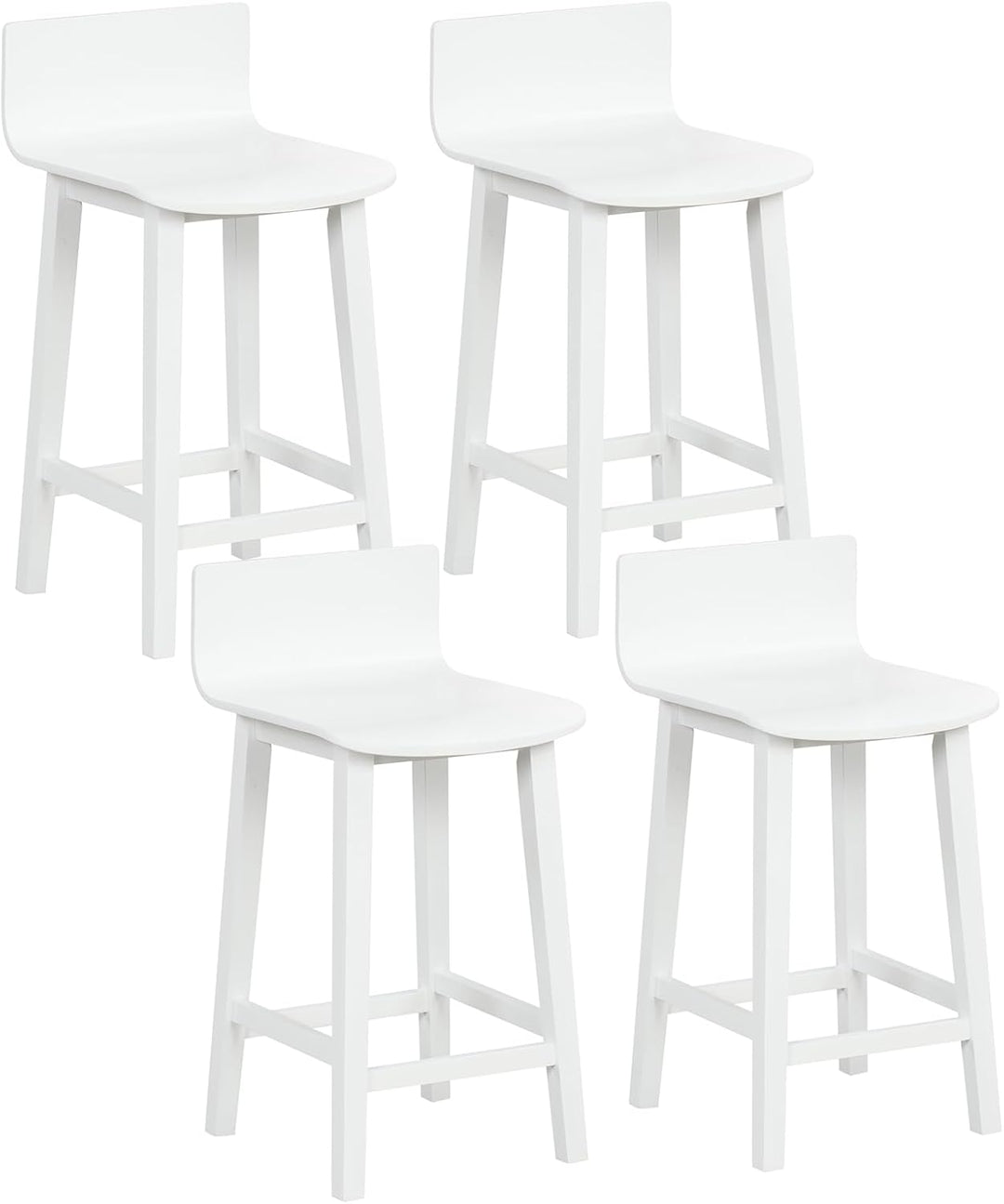 Giantex 2 or 4 Bar Stools Set with Low Back & Footrest