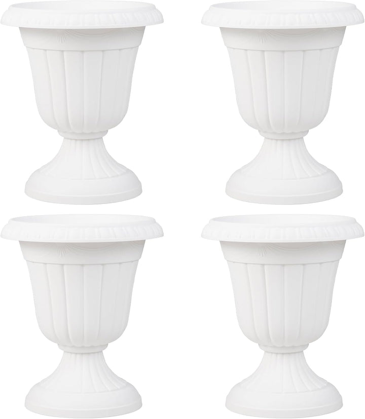 Giantex 18" Tall Urn Plastic Flower Pots with Pedestal Base & Pre-Marked Drain Hole