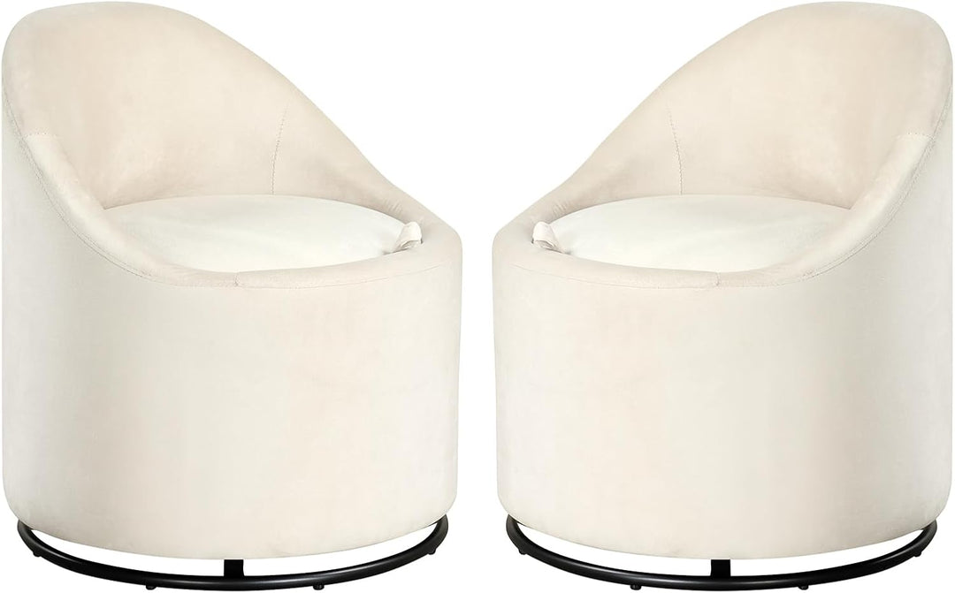 Giantex Swivel Accent Chair with Storage, 360° Upholstered Vanity Chair with Backrest