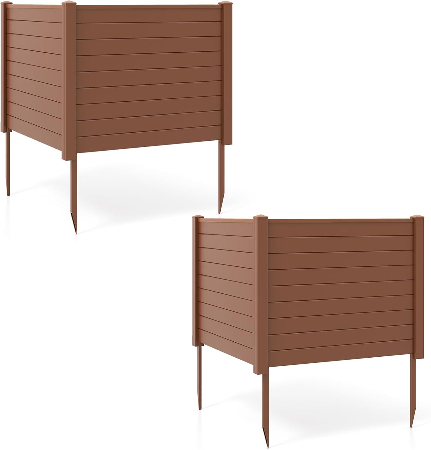 Giantex Air Conditioner Fence 2/4 Panels - 48''W x 36''H Outdoor Privacy Screen Trash Can Enclosure with 3 Stakes