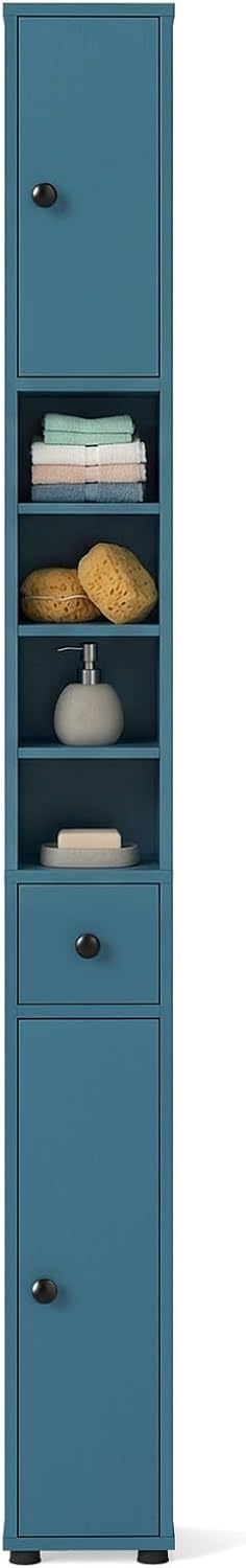 Giantex Slim Bathroom Storage Cabinet - 71" Tall Narrow Floor Cabinet Cupboard with 2 Doors