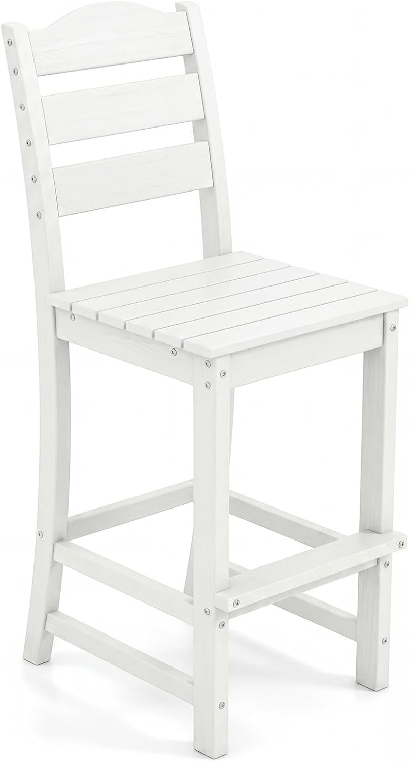 Giantex Patio Tall Bar Chair with Backrest and Footrest