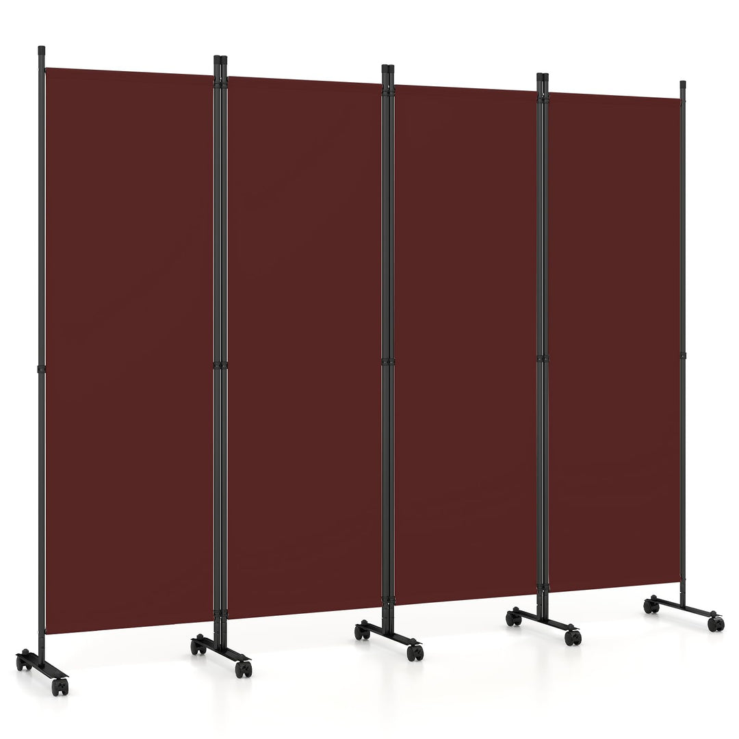 Giantex 4 Panel Room Divider, Folding Privacy Screen with Lockable Wheels, Rolling Partition Room Dividers