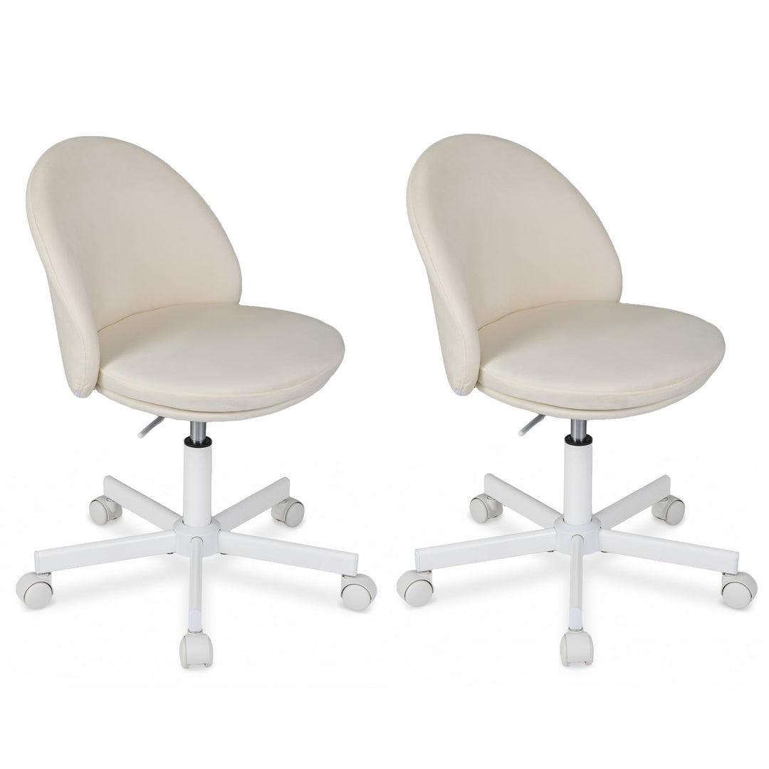 GIANTEX Small Office Chair | Ergonomic Vanity Chair with Low Back (1/2)