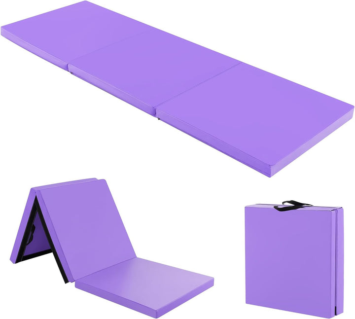 Giantex 6'x 2' Gymnastics Mat, 2" Thick Folding Tumbling Mat with Hook and Loop Fastener