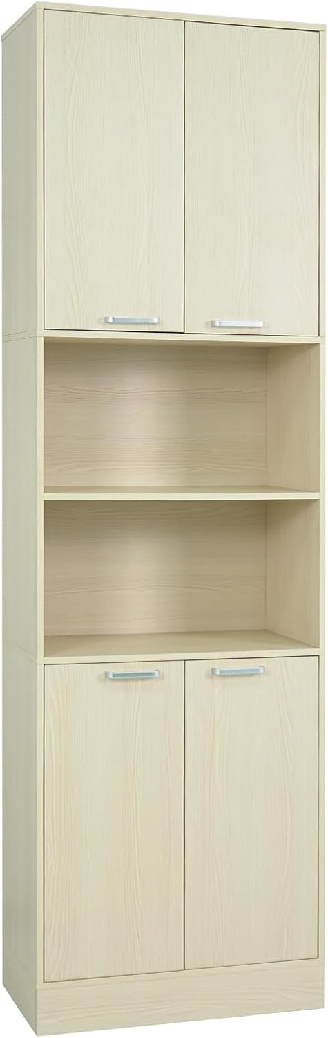 Giantex Kitchen Pantry Cabinet, 75” Tall Freestanding Cupboard with Doors &amp; Shelves