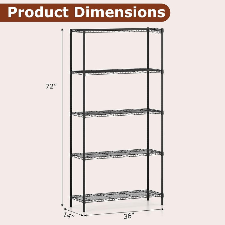 Giantex 4-Tier/5-Tier Metal Storage Shelving Unit with V-Shaped Wire Rack