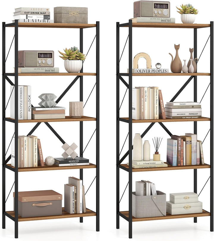 Giantex 5-Tier Tall Industrial Bookcase with Heavy-Duty Metal Frame (1/2)
