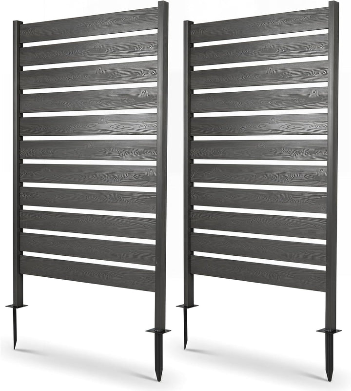 Giantex 37" W x 61" H Outdoor Privacy Fence Screen with Ground Stakes &amp; Base Feet (1/2)