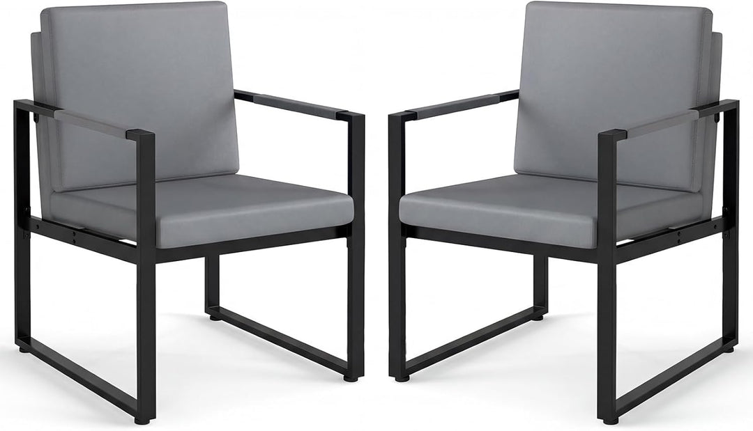 Giantex Set of 2 Mid Century Modern Single Sofa Chairs with Cushions