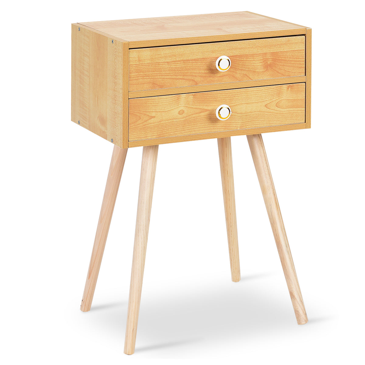 Giantex Nightstand W/2 Drawers for Bedroom