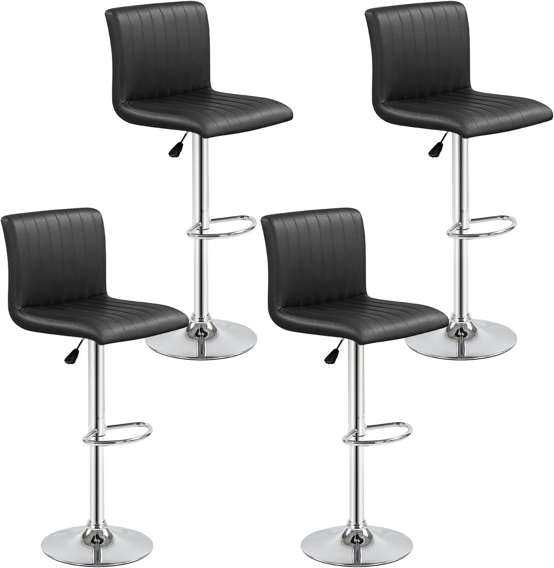 Giantex Modern Faux Leather Counter Height Barstools Set of 2/4 with Back and Footrest