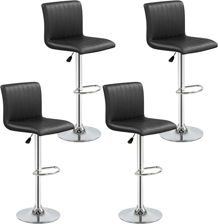 Giantex Modern Faux Leather Counter Height Barstools Set of 2/4 with Back and Footrest