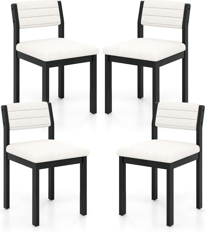 Giantex Sherpa Kitchen Chairs with Wood Frame & Padded Seat
