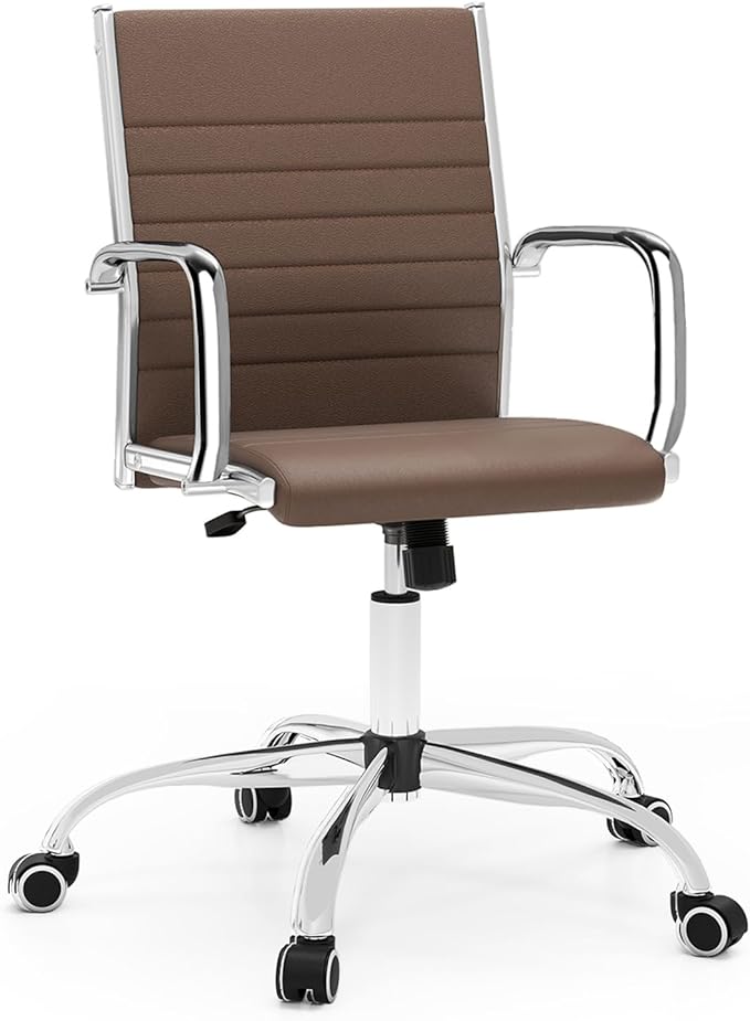 Giantex Leather Office Chair,Ergonomic Computer Desk Chair