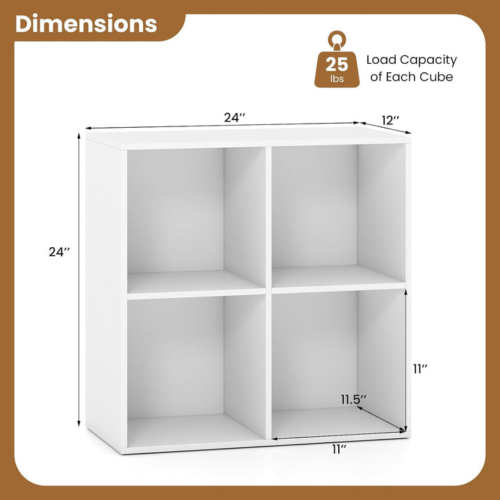 GIANTEX Cube Bookshelf Tool-Free Assembly Wooden Book Shelf