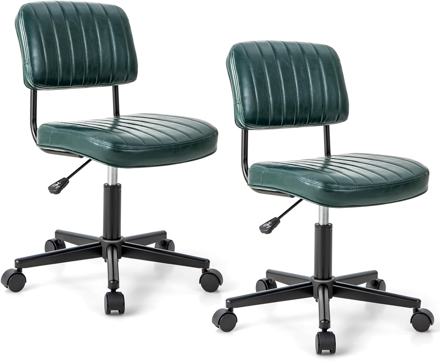 Giantex Retro Swivel Rolling Task Chair Height Adjustable PU Leisure Office Chair for Kids Teens Adults