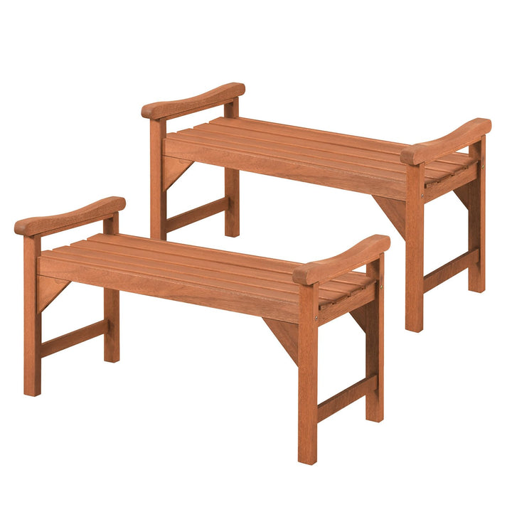 GIANTEX 40" Wooden Backless Garden Bench with Support Handles (1/2)