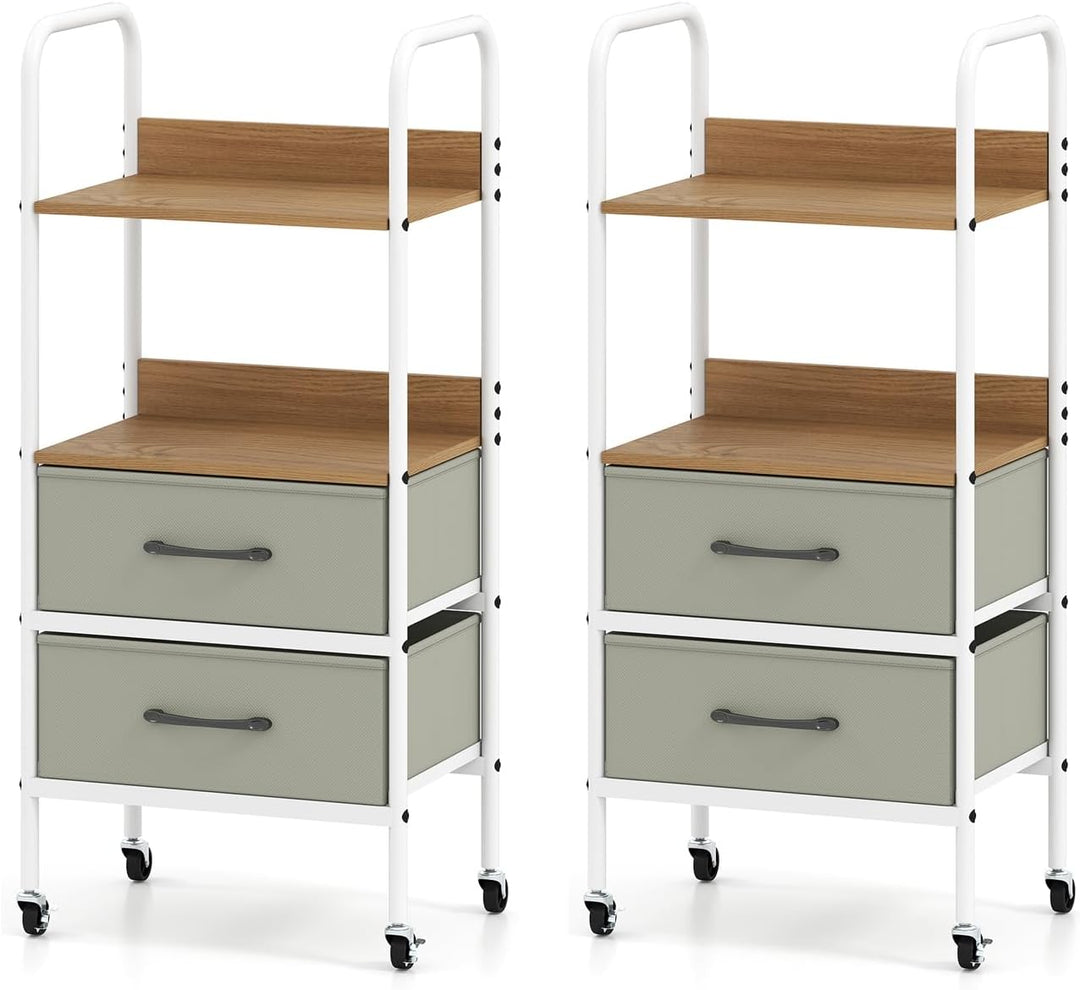 Giantex Utility Rolling Cart with Foldable Fabric Drawers