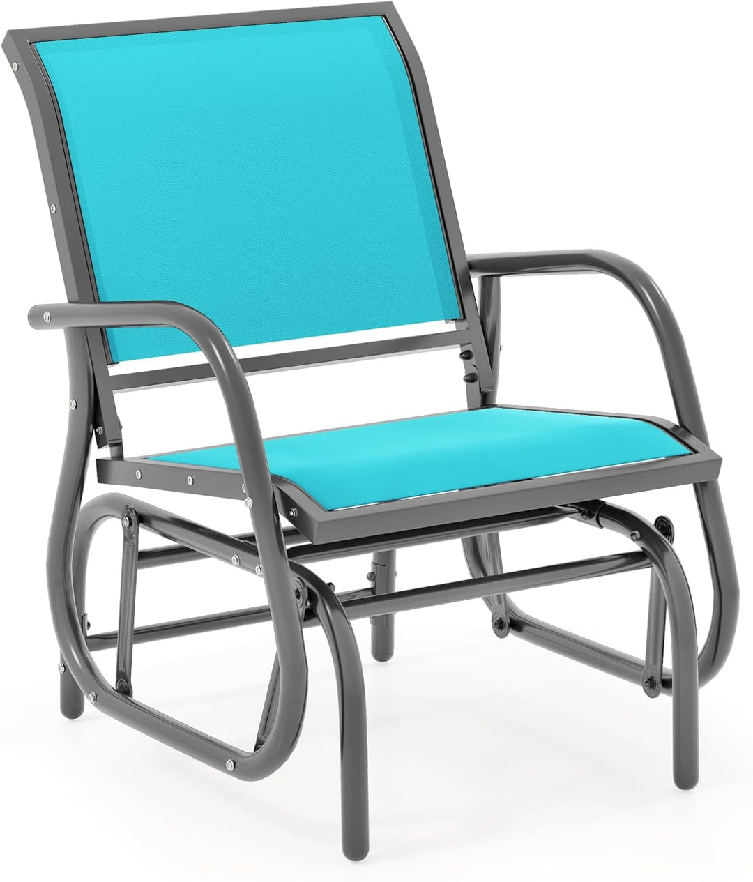 Swing Glider Chair W/Study Metal Frame Comfortable Patio Chair