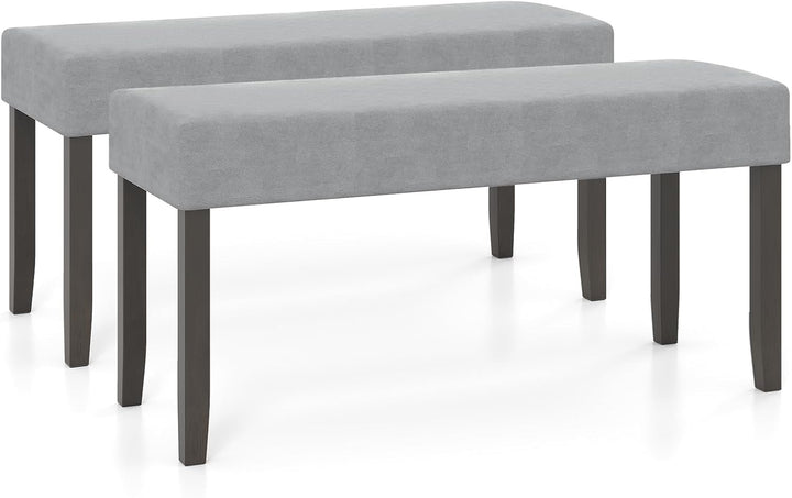 Giantex 40.5" Upholstered Entryway Bench with Padded Seat & Solid Rubber Wood Legs Load 400Lbs