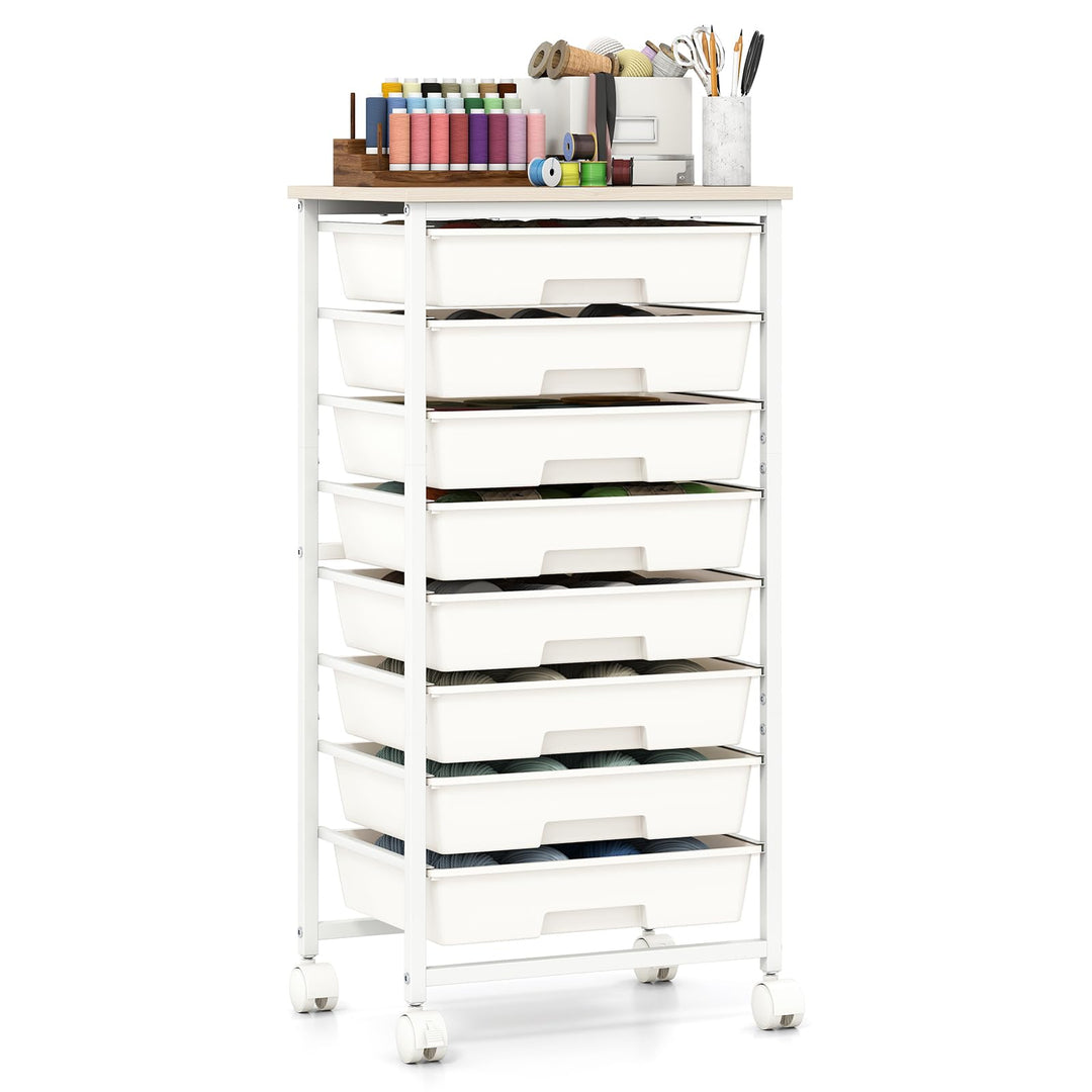Giantex 8 Drawers Rolling Cart with Wheels for Office School