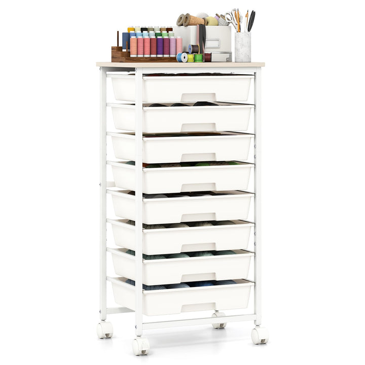 Giantex 8 Drawers Rolling Cart with Wheels for Office School