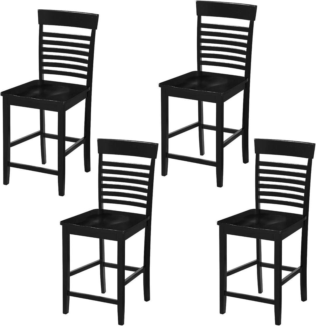 Giantex Dining Chair Set of 2/4 with Footrests and Solid Wood Frame