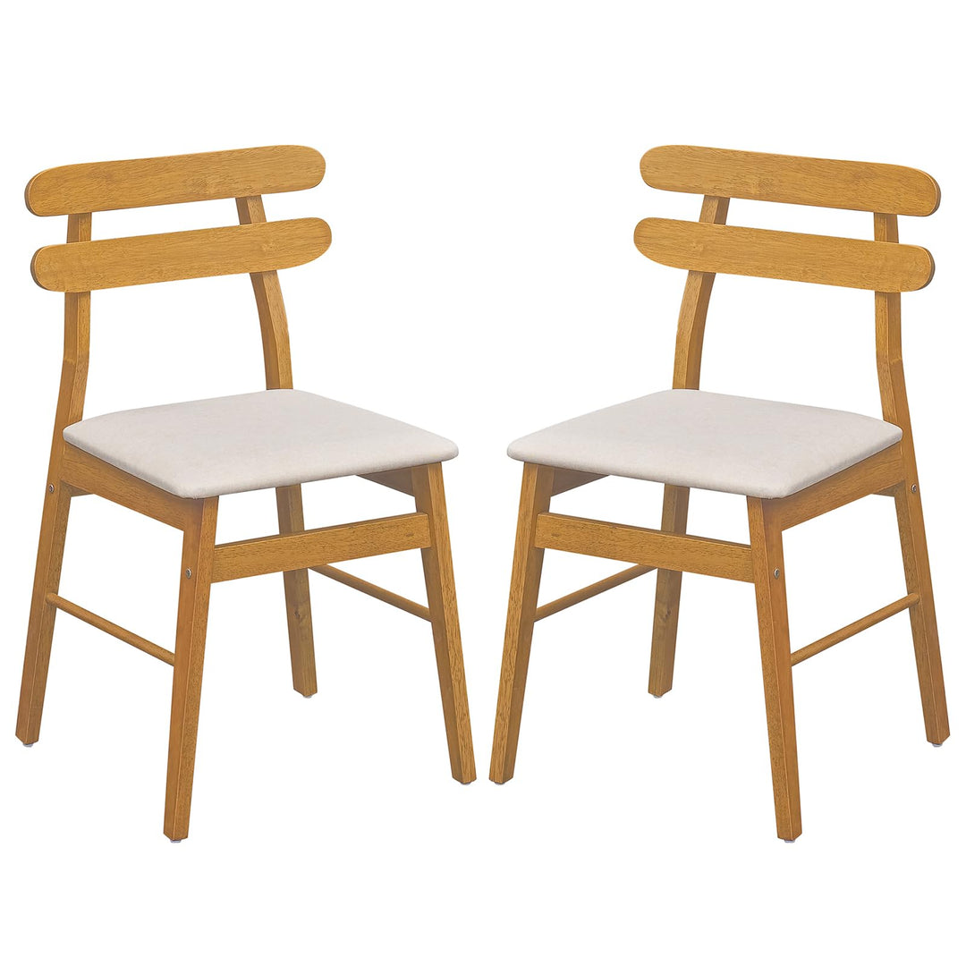 GIANTEX Upholstered Wooden Dining Chairs Set of 2/4 with Padded Seat
