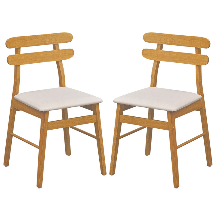 GIANTEX Upholstered Wooden Dining Chairs Set of 2/4 with Padded Seat