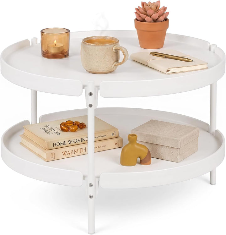 GIANTEX Small Round Coffee Table 24" Center Table with Storage