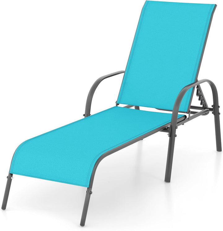Giantex Adjustable Patio Chaise Lounge, Outdoor Folding Lounge Recliner Chairs