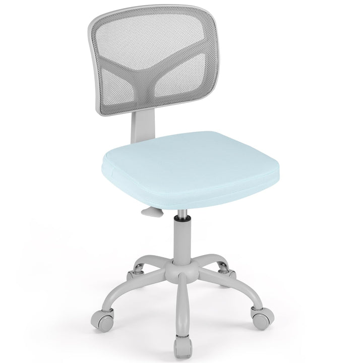 Giantex Armless Kids Desk Chair | Rolling Study Chair with Wheels &amp; Adjustable Height