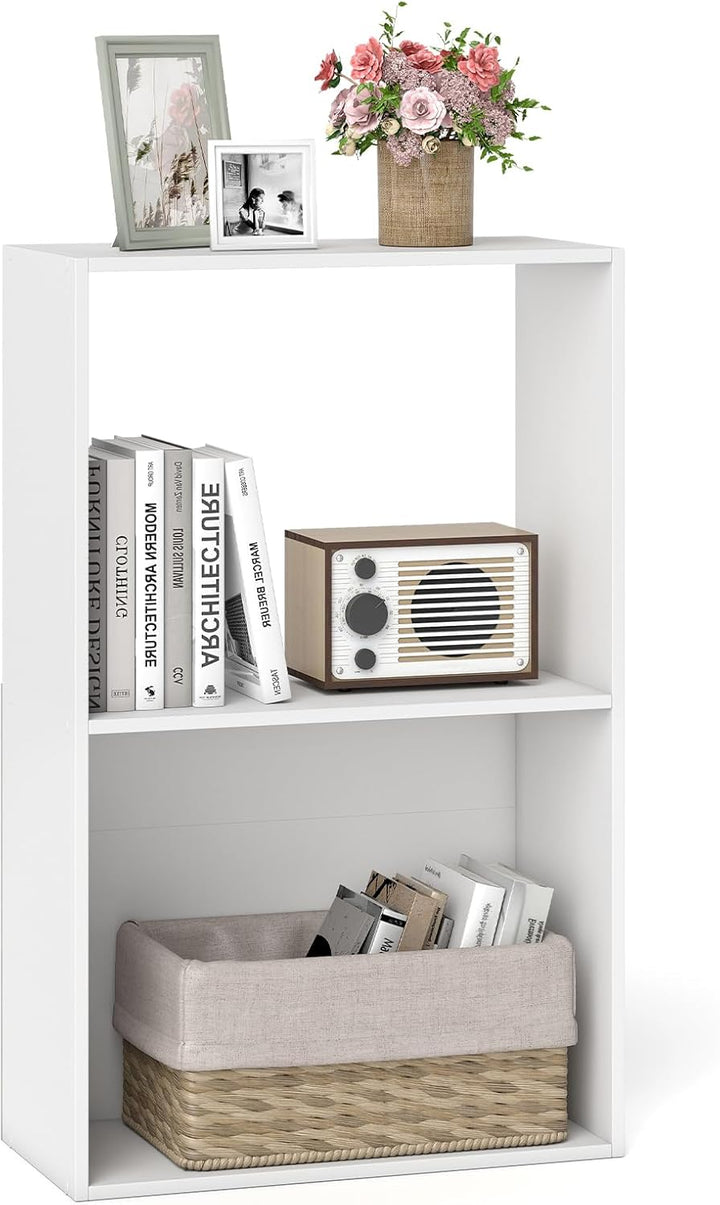 Giantex 3-Tier Bookshelf | 2-Cube Bookcase w/Open Storage Compartment (1/2)