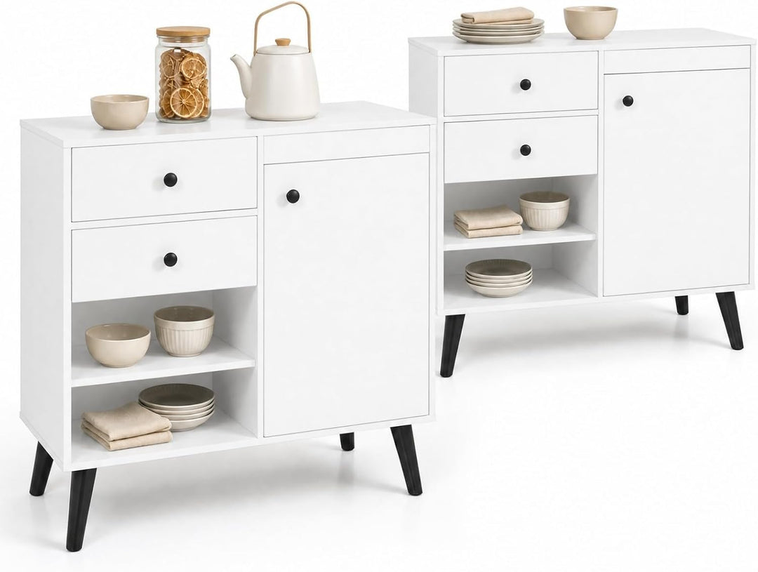 GIANTEX Buffet Cabinet with Storage, 31" Wooden Sideboard Cabinet