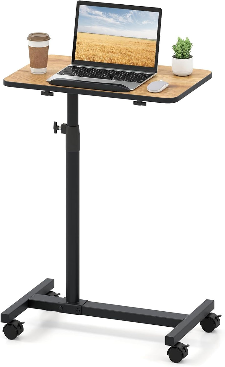 Giantex Overbed Table with Wheels Medical Adjustable Bedside Table