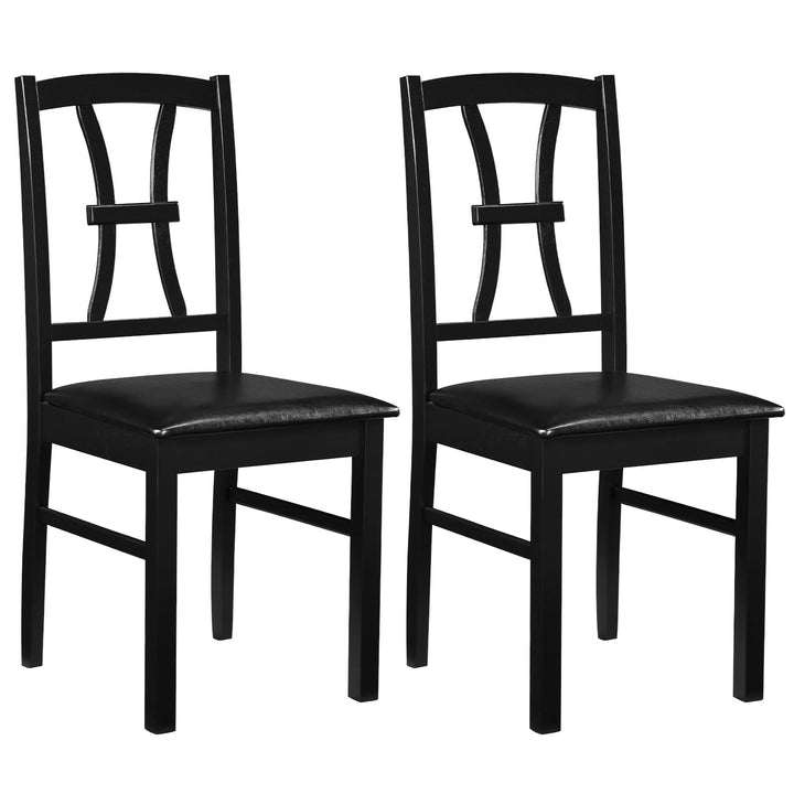 GIANTEX Wooden Dining Chairs Set of 2/4 | Faux Leather Kitchen Chairs w/ Elegant High Back