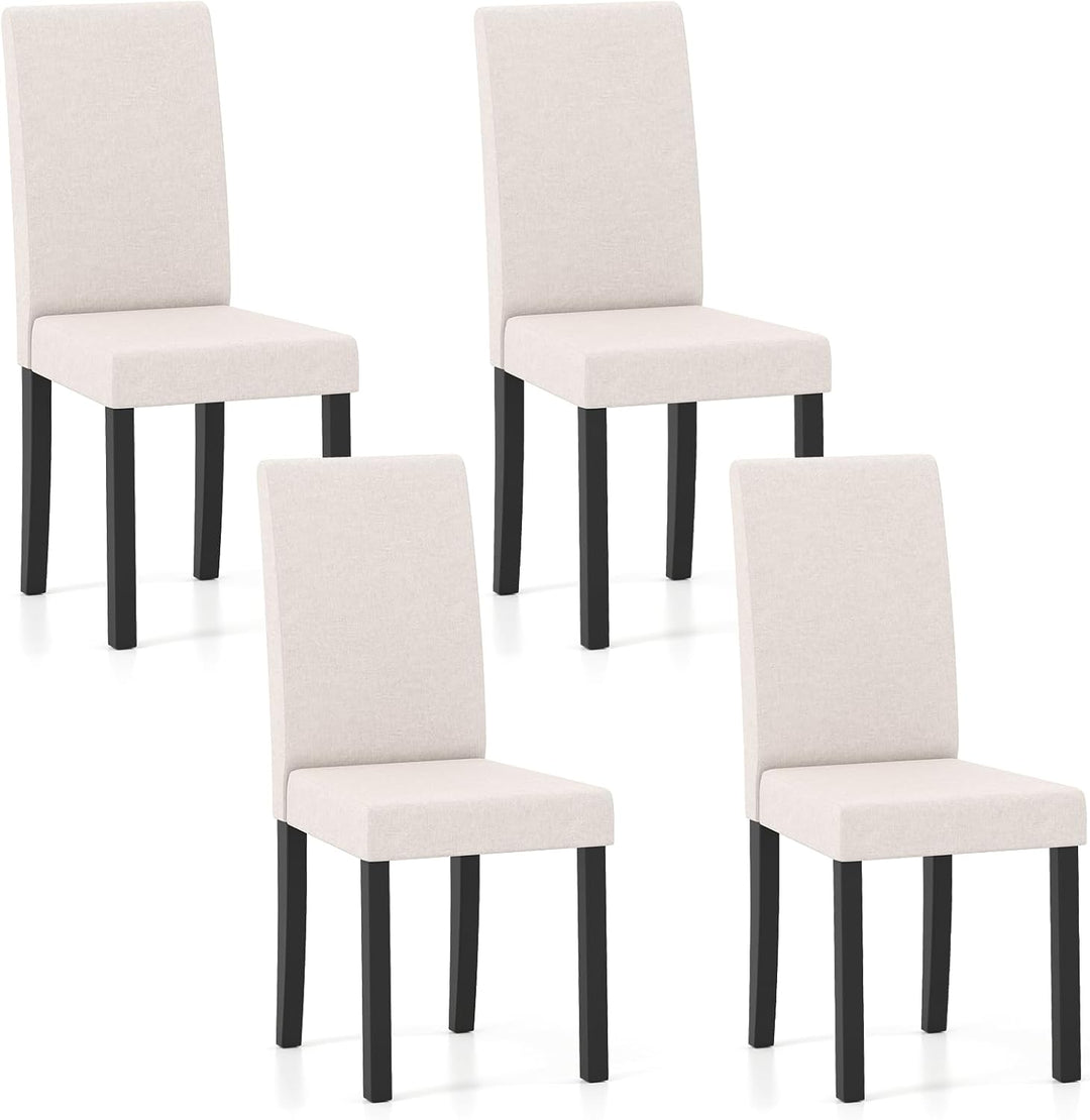 Giantex Upholstered Dining Chair Set of 2/4 Mid Century Modern Fabric Kitchen Chairs with Thick Padded Seat