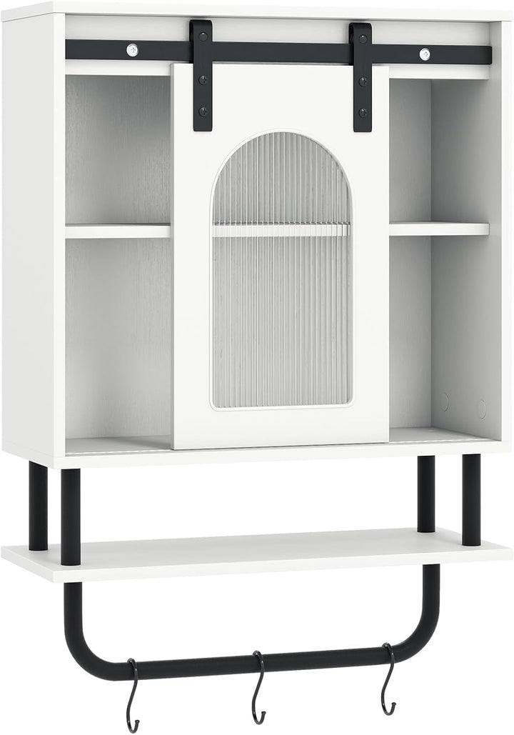 Giantex Bathroom Wall Cabinet with Sliding Barn Door