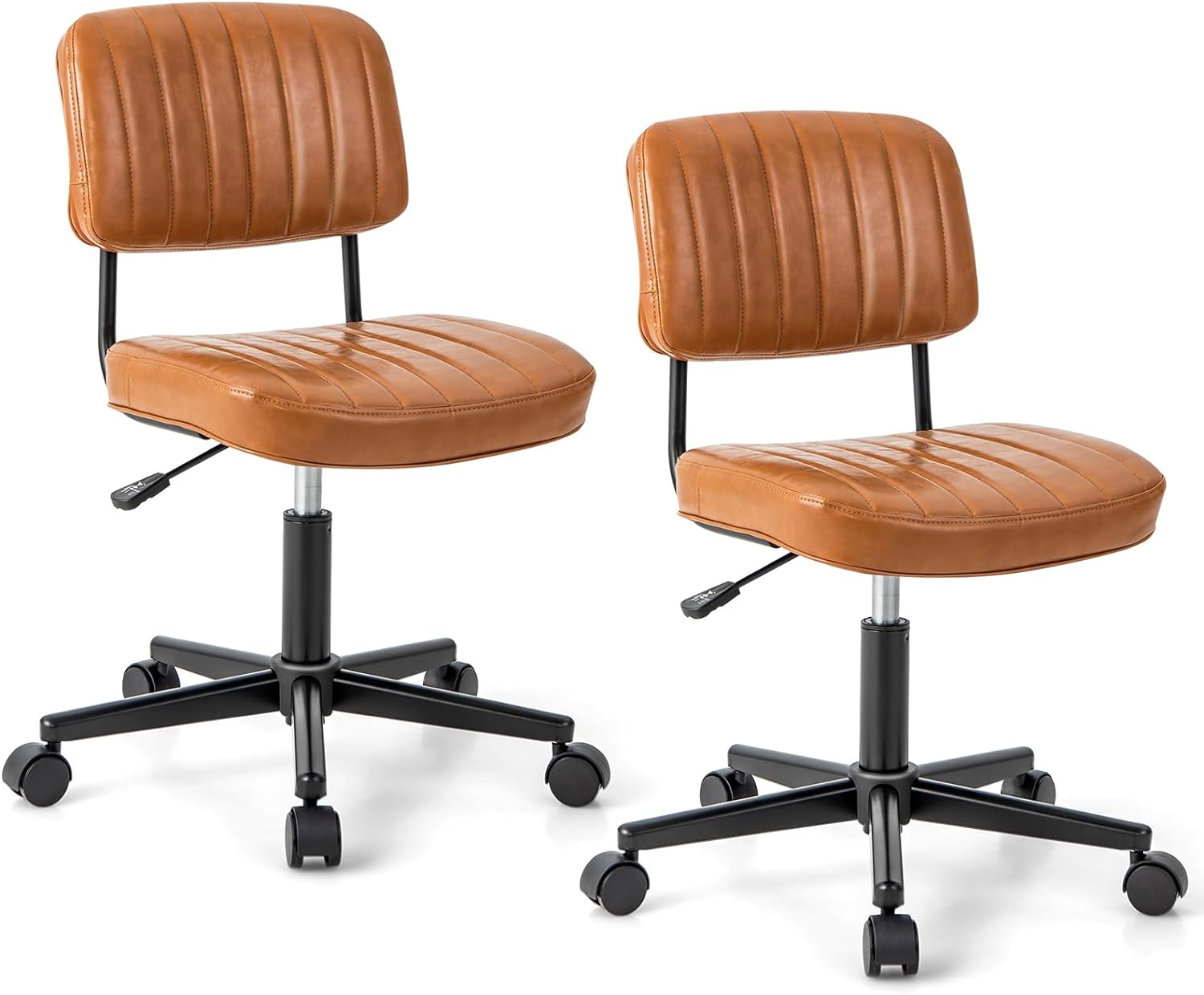 Giantex Retro Swivel Rolling Task Chair Height Adjustable PU Leisure Office Chair for Kids Teens Adults